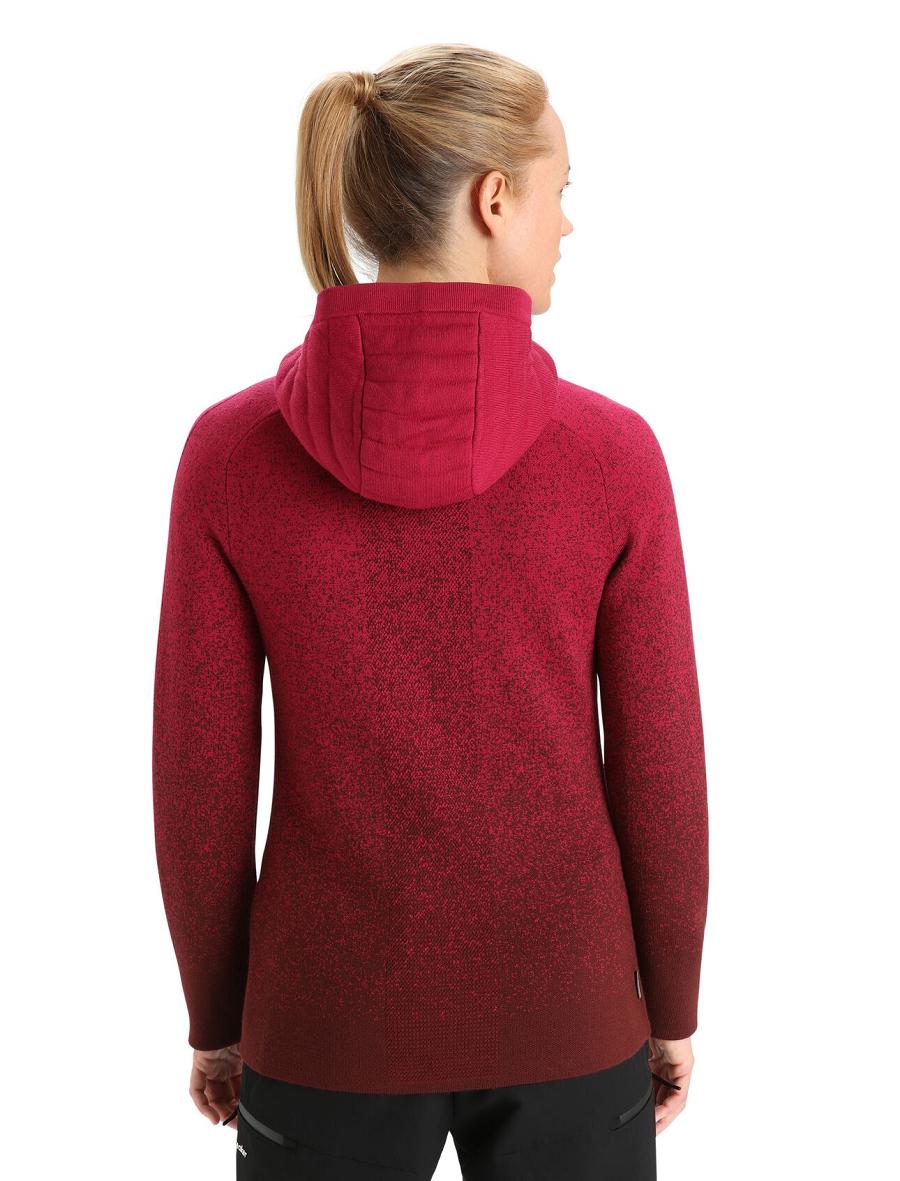 Icebreaker ZoneKnit™ Merino Insulated Long Sleeve Zip Into the Deep Naisten Huppari Pinkki | FI 1679QMAZ